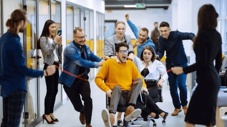 Office Chair Racing & Studio Cheers